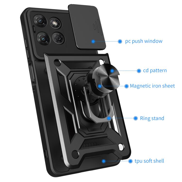 For Motorola Moto G Power 2025 Sliding Camera Cover Design TPU+PC Phone Case(Black) - free shipping - PMC TechLife - Order now!