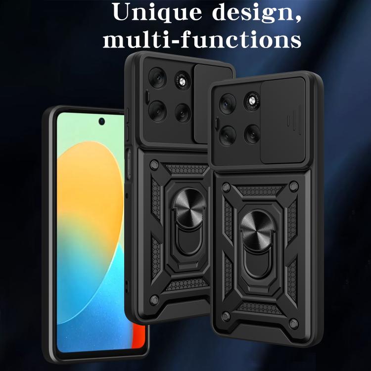 For Motorola Moto G56 5G Sliding Camera Cover Design TPU+PC Phone Case(Black) - free shipping - PMC TechLife - Order now!
