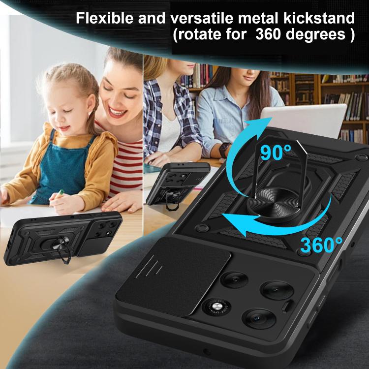 For Motorola Moto G56 5G Sliding Camera Cover Design TPU+PC Phone Case(Black) - free shipping - PMC TechLife - Order now!