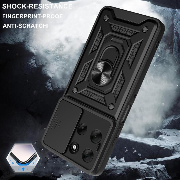 For Motorola Moto G56 5G Sliding Camera Cover Design TPU+PC Phone Case(Black) - free shipping - PMC TechLife - Order now!