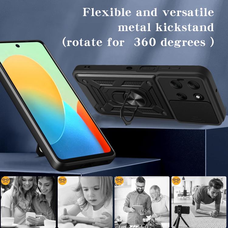 For Motorola Moto G56 5G Sliding Camera Cover Design TPU+PC Phone Case(Gold) - free shipping - PMC TechLife - Order now!