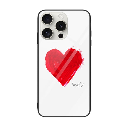 For iPhone 16 Pro Colorful Painted Glass Phone Case(Love) - iPhone 16 Pro Cases by PMC Jewellery | Online Shopping South Africa | PMC Jewellery | Buy Now Pay Later Mobicred