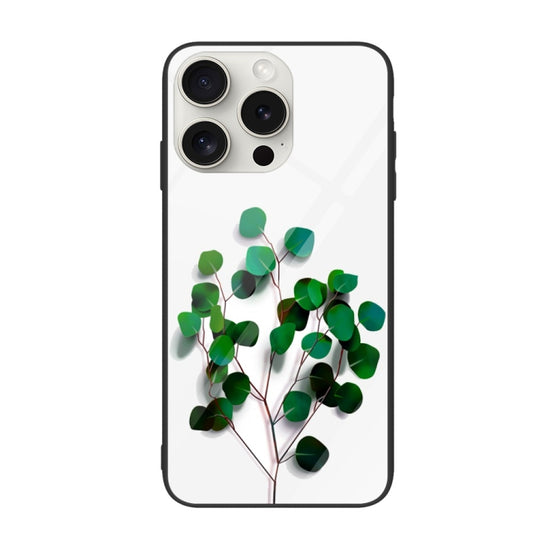 For iPhone 16 Pro Colorful Painted Glass Phone Case(Sapling) - iPhone 16 Pro Cases by PMC Jewellery | Online Shopping South Africa | PMC Jewellery | Buy Now Pay Later Mobicred