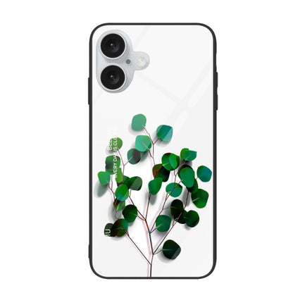 For iPhone 16 Colorful Painted Glass Phone Case(Sapling) - iPhone 16 Cases by PMC Jewellery | Online Shopping South Africa | PMC Jewellery | Buy Now Pay Later Mobicred