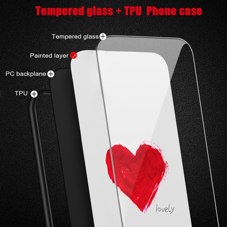 For iPhone 16 Pro Max Colorful Painted Glass Phone Case(Red Heart) - iPhone 16 Pro Max Cases by PMC Jewellery | Online Shopping South Africa | PMC Jewellery | Buy Now Pay Later Mobicred