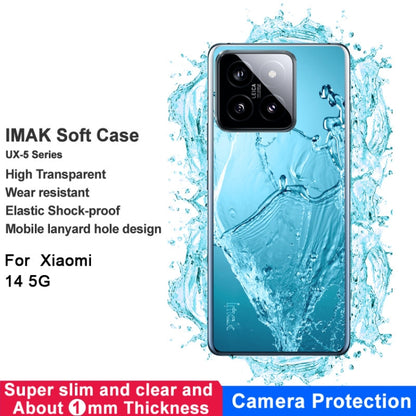 For Xiaomi 14 5G imak UX-5 Series Transparent Shockproof TPU Protective Case(Transparent) - 14 Cases by imak | Online Shopping South Africa | PMC Jewellery | Buy Now Pay Later Mobicred