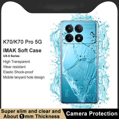 For Xiaomi Redmi K70 5G/K70 Pro 5G imak UX-5 Series Transparent Shockproof TPU Protective Case(Transparent) - K70 Pro Cases by imak | Online Shopping South Africa | PMC Jewellery | Buy Now Pay Later Mobicred