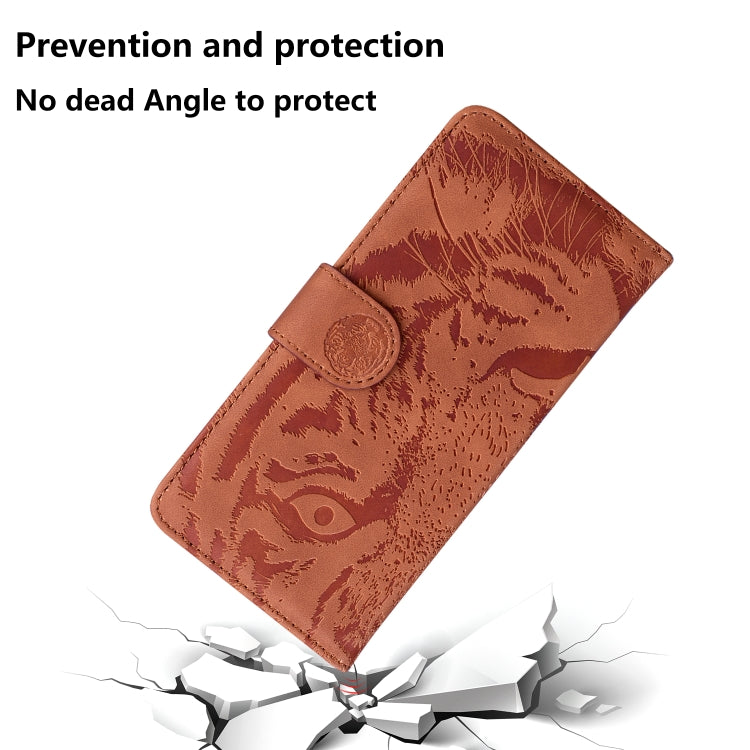 For iPhone SE 2024 Tiger Embossing Pattern Leather Phone Case(Brown) - More iPhone Cases by PMC Jewellery | Online Shopping South Africa | PMC Jewellery | Buy Now Pay Later Mobicred