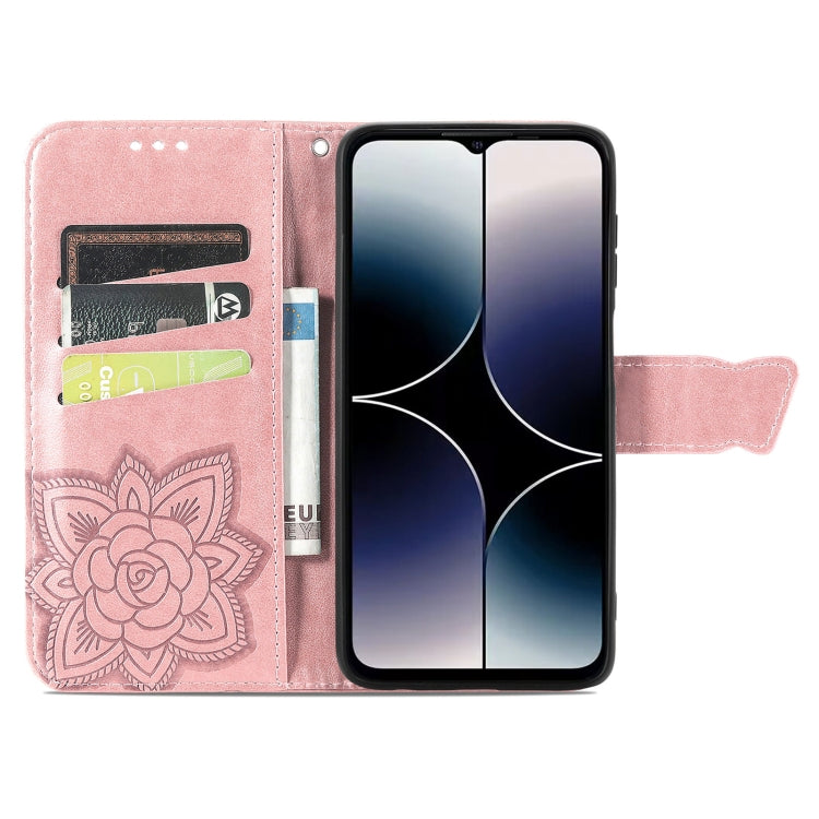 For Ulefone Note 16 Pro Butterfly Love Flower Embossed Leather Phone Case(Rose Gold) - Ulefone Cases by PMC Jewellery | Online Shopping South Africa | PMC Jewellery | Buy Now Pay Later Mobicred