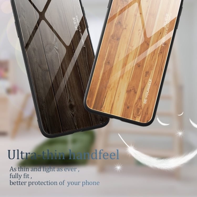 For iPhone 16 Pro Wood Grain Glass Phone Case(Grey) - iPhone 16 Pro Cases by PMC TechLife | Online Shopping South Africa | PMC TechLife | Buy Now Pay Later Mobicred