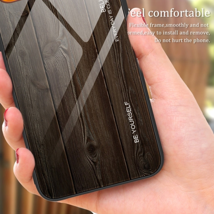 For iPhone 16 Pro Max Wood Grain Glass Phone Case(Black) - iPhone 16 Pro Max Cases by PMC TechLife | Online Shopping South Africa | PMC TechLife | Buy Now Pay Later Mobicred