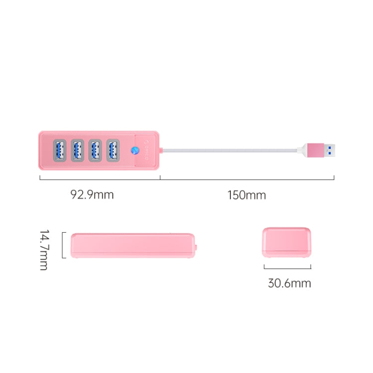 ORICO PW4U-U3 4 in 1 USB to USB Multifunctional Docking Station HUB Adapter(Pink) - USB HUB by ORICO | Online Shopping South Africa | PMC TechLife | Buy Now Pay Later Mobicred