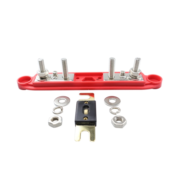 CP-4124-02 RV Yacht M8 Single Row 4-way Power Distribution Block Busbar with Cover with 300A Fuse - Booster Cable & Clip by PMC TechLife | Online Shopping South Africa | PMC TechLife | Buy Now Pay Later Mobicred