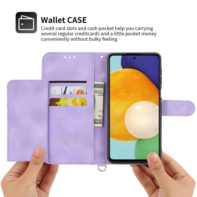 For Xiaomi 14 Pro Skin-feel Flowers Embossed Wallet Leather Phone Case(Purple) - 14 Pro Cases by PMC TechLife | Online Shopping South Africa | PMC TechLife | Buy Now Pay Later Mobicred