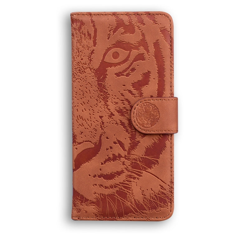 For Motorola Edge 2024 Tiger Embossing Pattern Leather Phone Case(Brown) - Motorola Cases by PMC Jewellery | Online Shopping South Africa | PMC Jewellery | Buy Now Pay Later Mobicred