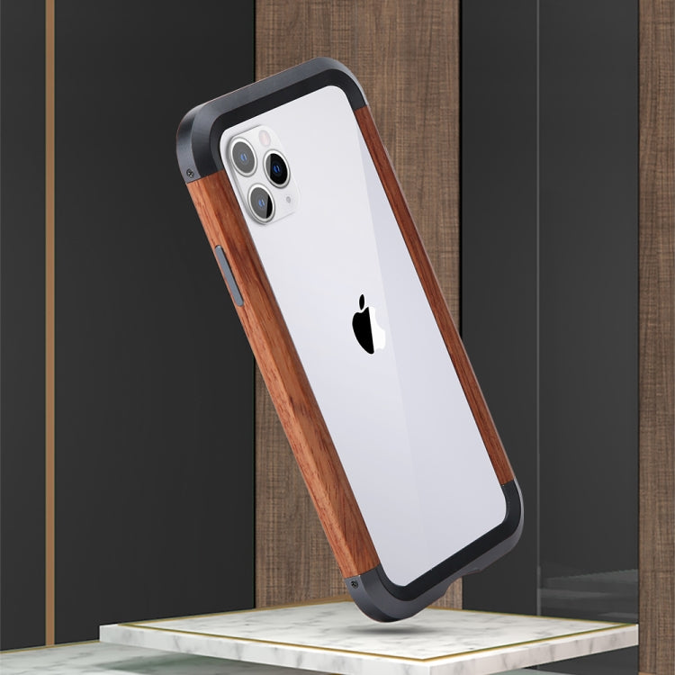 For iPhone 11 Pro Max R-JUST Metal + Wood Frame Protective Case - iPhone 11 Pro Max Cases by R-JUST | Online Shopping South Africa | PMC Jewellery