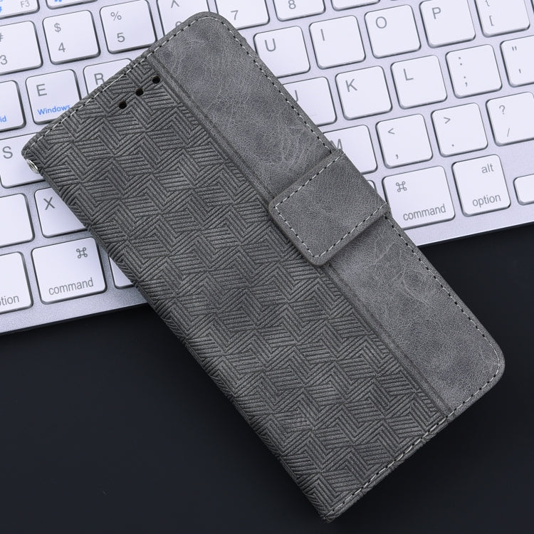 For iPhone SE 2024 Geometric Embossed Leather Phone Case(Grey) - More iPhone Cases by PMC Jewellery | Online Shopping South Africa | PMC Jewellery | Buy Now Pay Later Mobicred