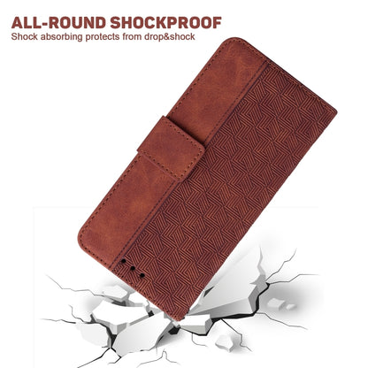 For iPhone 16 Pro Max Geometric Embossed Leather Phone Case(Brown) - iPhone 16 Pro Max Cases by PMC Jewellery | Online Shopping South Africa | PMC Jewellery | Buy Now Pay Later Mobicred