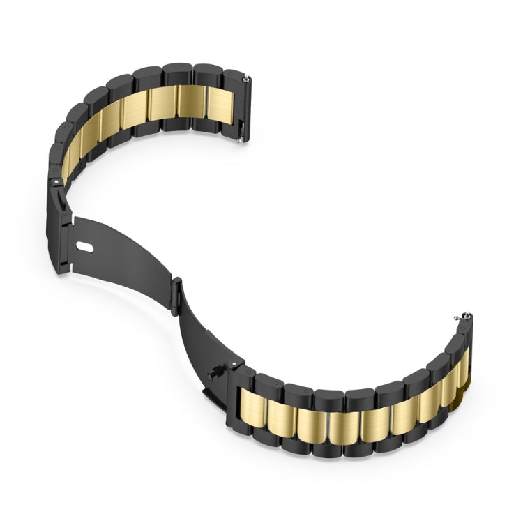 For Huawei Watch 4 / 4 Pro Three Bead Stainless Steel Watch Band(Black Retro Gold) - free shipping - PMC TechLife - Order now!