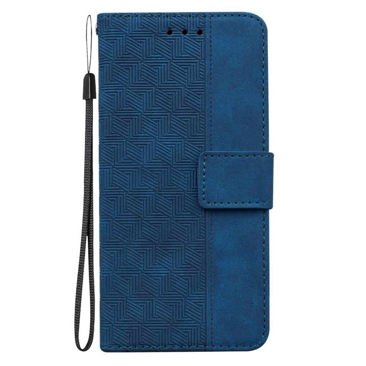 For Motorola Moto G Play 4G 2024 Geometric Embossed Leather Phone Case(Blue) - Motorola Cases by PMC Jewellery | Online Shopping South Africa | PMC Jewellery | Buy Now Pay Later Mobicred