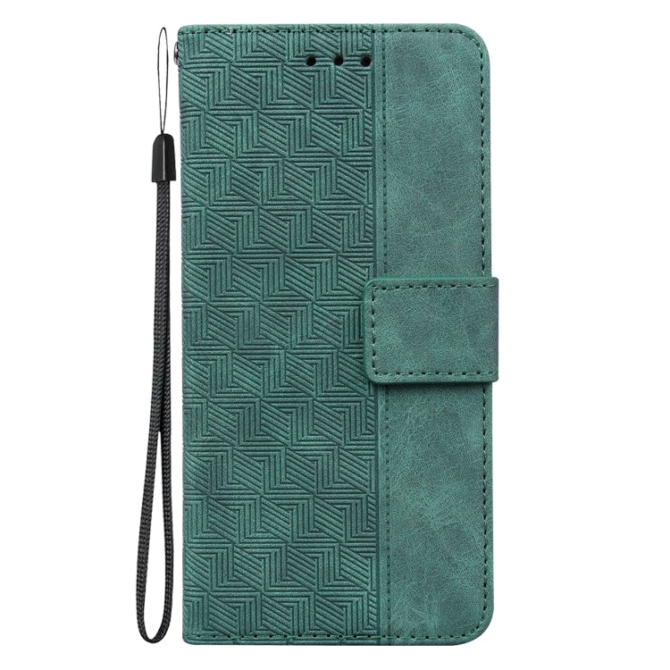 For Motorola Moto G Play 4G 2024 Geometric Embossed Leather Phone Case(Green) - Motorola Cases by PMC Jewellery | Online Shopping South Africa | PMC Jewellery | Buy Now Pay Later Mobicred