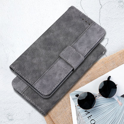 For Motorola Moto G Power 5G 2024 Geometric Embossed Leather Phone Case(Grey) - Motorola Cases by PMC Jewellery | Online Shopping South Africa | PMC Jewellery | Buy Now Pay Later Mobicred