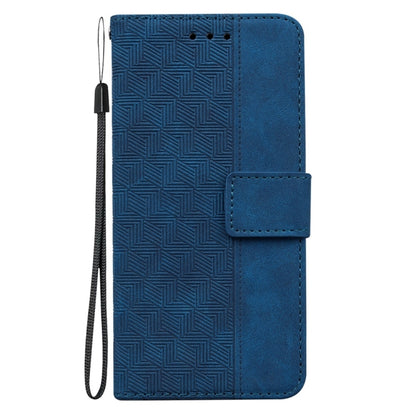 For Motorola Edge 2024 Geometric Embossed Leather Phone Case(Blue) - Motorola Cases by PMC Jewellery | Online Shopping South Africa | PMC Jewellery | Buy Now Pay Later Mobicred