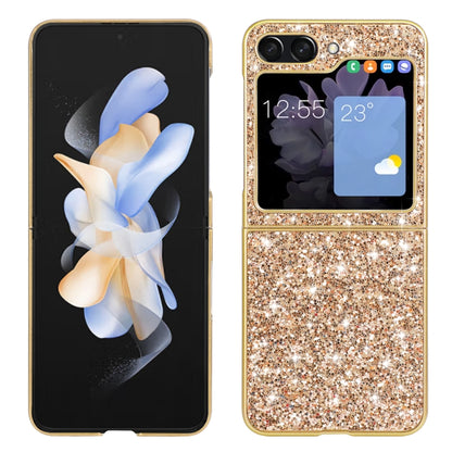 For Samsung Galaxy Z Flip5 5G Glitter Powder Shockproof TPU Phone Case(Gold) - Galaxy Z Flip5 Cases by PMC Jewellery | Online Shopping South Africa | PMC Jewellery