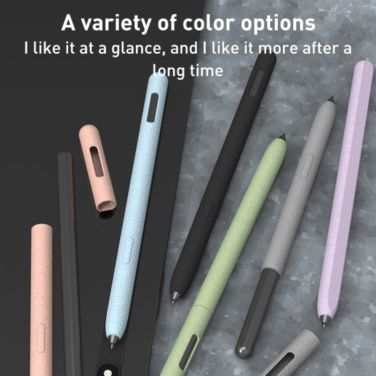 For Samsung Galaxy Tab S6 Lite LOVE MEI Frosted Leather Texture Silicone Protective Pen Case(Grey) - Pencil Accessories by LOVE MEI | Online Shopping South Africa | PMC TechLife