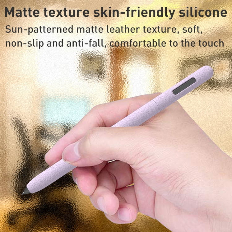 For Samsung Galaxy Tab S7 LOVE MEI Frosted Leather Texture Silicone Protective Pen Case(Purple) - Pencil Accessories by LOVE MEI | Online Shopping South Africa | PMC TechLife | Buy Now Pay Later Mobicred