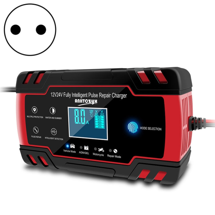 ANHTCzyx 12V 8A  / 24V 4A Automobile Battery Charger Motorcycle Battery Repair Type AGM(EU Plug) - Battery Charger by PMC TechLife | Online Shopping South Africa | PMC TechLife | Buy Now Pay Later Mobicred