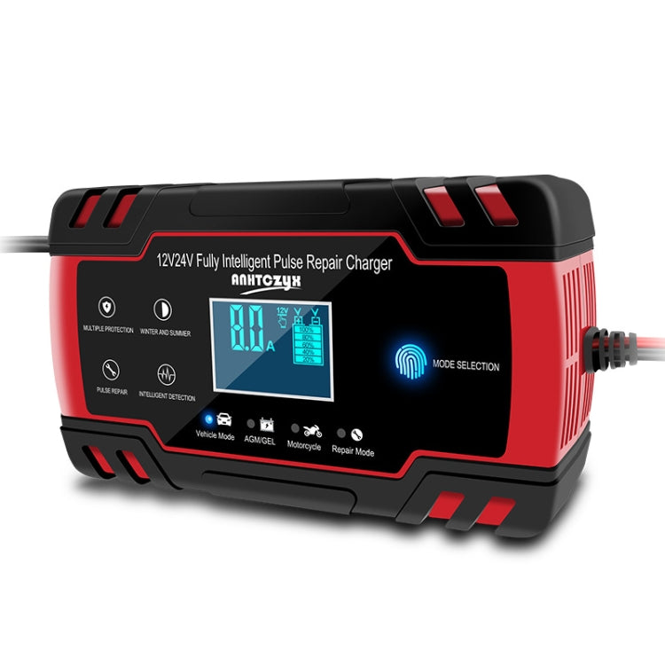 ANHTCzyx 12V 8A  / 24V 4A Automobile Battery Charger Motorcycle Battery Repair Type AGM(EU Plug) - Battery Charger by PMC TechLife | Online Shopping South Africa | PMC TechLife | Buy Now Pay Later Mobicred