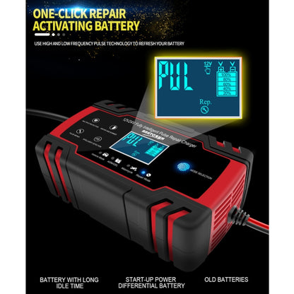 ANHTCzyx 12V 8A  / 24V 4A Automobile Battery Charger Motorcycle Battery Repair Type AGM(EU Plug) - Battery Charger by PMC Jewellery | Online Shopping South Africa | PMC Jewellery | Buy Now Pay Later Mobicred