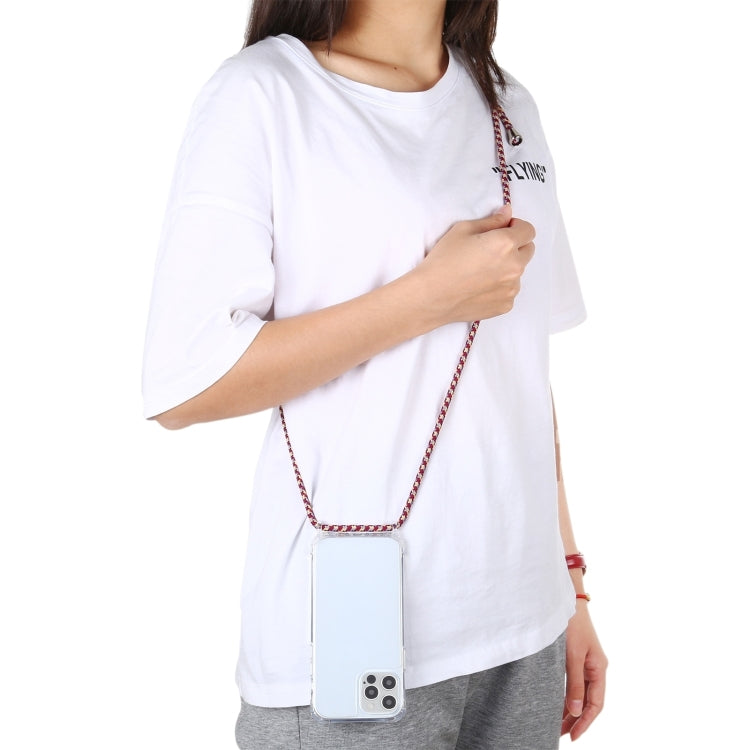 For iPhone 16 Pro Transparent Acrylic Airbag Shockproof Phone Protective Case with Lanyard(White Grey Fine Lines) - iPhone 16 Pro Cases by PMC Jewellery | Online Shopping South Africa | PMC Jewellery | Buy Now Pay Later Mobicred