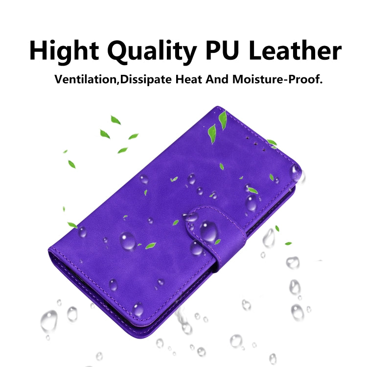 For iPhone 16 Pro Max Skin Feel Pure Color Flip Leather Phone Case(Purple) - iPhone 16 Pro Max Cases by PMC TechLife | Online Shopping South Africa | PMC TechLife | Buy Now Pay Later Mobicred