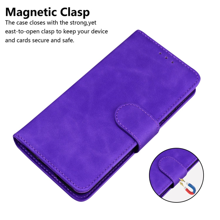 For iPhone 16 Pro Skin Feel Pure Color Flip Leather Phone Case(Purple) - iPhone 16 Pro Cases by PMC Jewellery | Online Shopping South Africa | PMC Jewellery | Buy Now Pay Later Mobicred