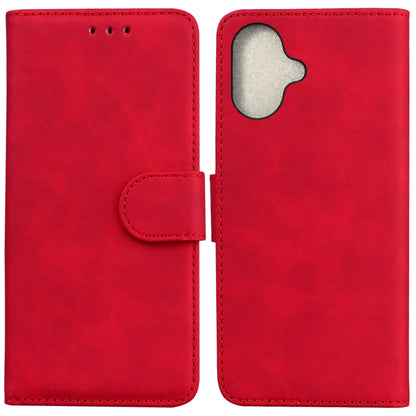 For iPhone 16 Plus Skin Feel Pure Color Flip Leather Phone Case(Red) - iPhone 16 Plus Cases by PMC Jewellery | Online Shopping South Africa | PMC Jewellery | Buy Now Pay Later Mobicred