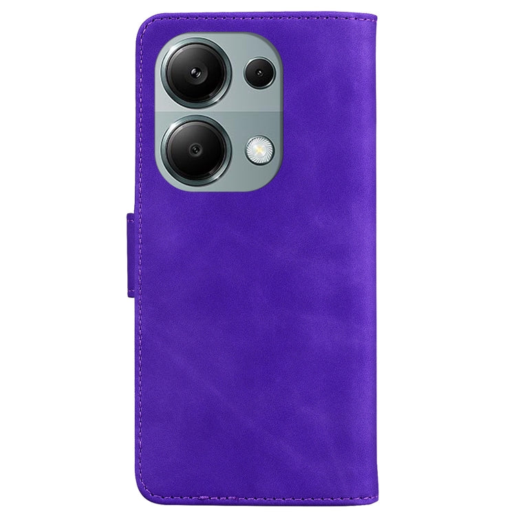 For Xiaomi Poco M6 Pro 4G Skin Feel Pure Color Flip Leather Phone Case(Purple) - Xiaomi Cases by PMC Jewellery | Online Shopping South Africa | PMC Jewellery | Buy Now Pay Later Mobicred