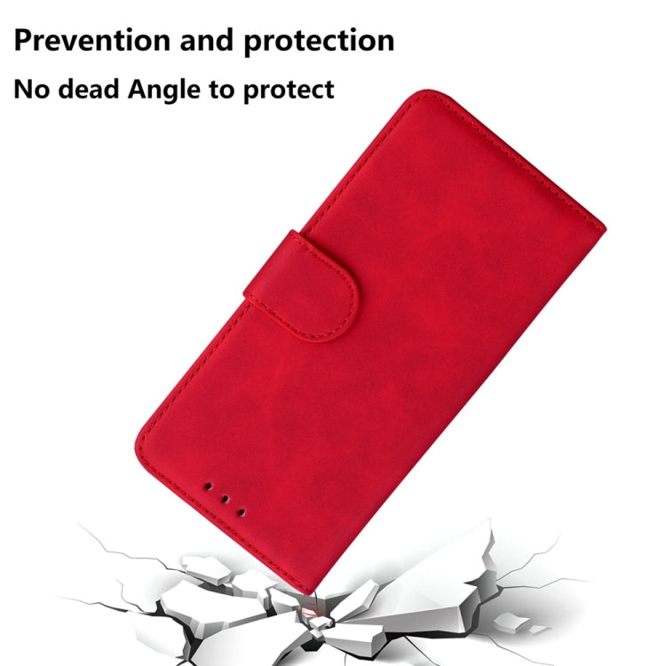 For Motorola Edge 2024 Skin Feel Pure Color Flip Leather Phone Case(Red) - Motorola Cases by PMC Jewellery | Online Shopping South Africa | PMC Jewellery | Buy Now Pay Later Mobicred