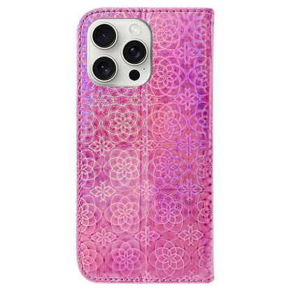 For iPhone 16 Pro Max Colorful Magnetic Buckle Leather Phone Case(Pink) - iPhone 16 Pro Max Cases by PMC Jewellery | Online Shopping South Africa | PMC Jewellery | Buy Now Pay Later Mobicred