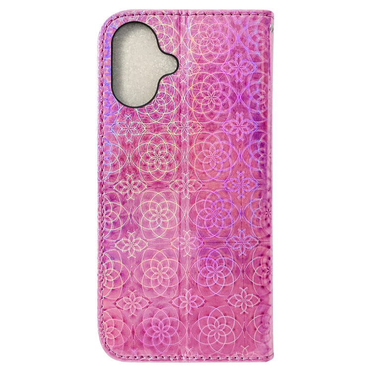 For iPhone 16 Plus Colorful Magnetic Buckle Leather Phone Case(Pink) - iPhone 16 Plus Cases by PMC Jewellery | Online Shopping South Africa | PMC Jewellery | Buy Now Pay Later Mobicred