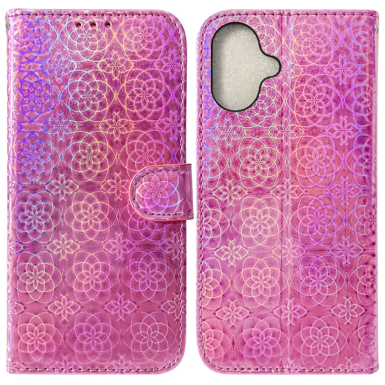 For iPhone 16 Colorful Magnetic Buckle Leather Phone Case(Pink) - iPhone 16 Cases by PMC Jewellery | Online Shopping South Africa | PMC Jewellery | Buy Now Pay Later Mobicred