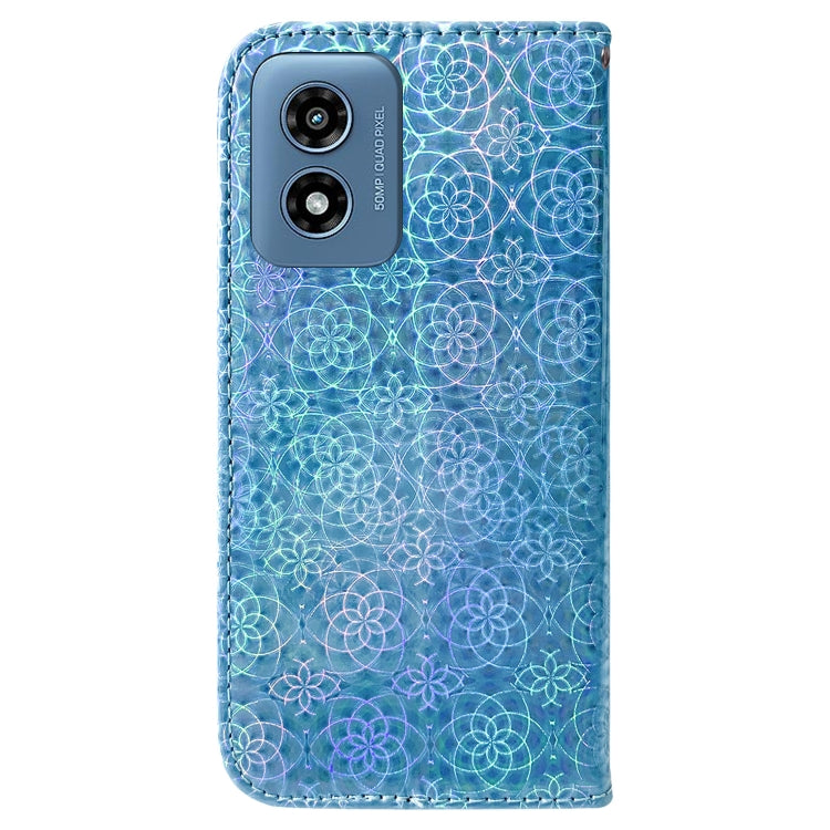 For Motorola Moto G Play 4G 2024 Colorful Magnetic Buckle Leather Phone Case(Blue) - Motorola Cases by PMC Jewellery | Online Shopping South Africa | PMC Jewellery | Buy Now Pay Later Mobicred