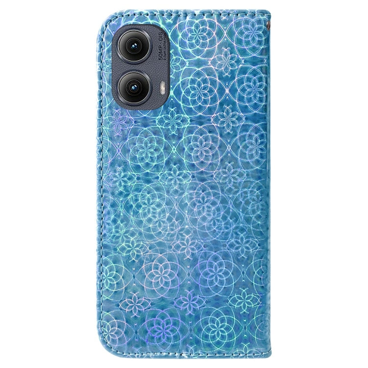 For Motorola Edge 2024 Colorful Magnetic Buckle Leather Phone Case(Blue) - Motorola Cases by PMC Jewellery | Online Shopping South Africa | PMC Jewellery | Buy Now Pay Later Mobicred