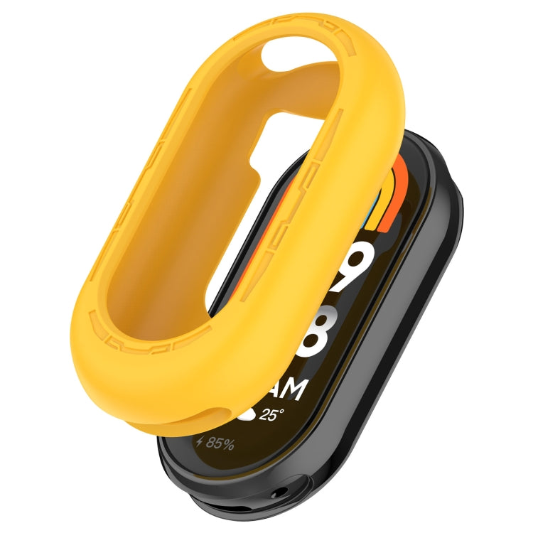 For Xiaomi Mi Band 8 Pure Color Silicone Watch Protective Case(Yellow) - Watch Cases by PMC Jewellery | Online Shopping South Africa | PMC Jewellery