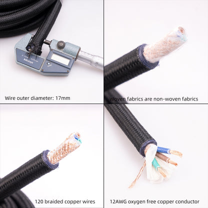 3720 HiFi Audio Universal AC Power Cable US Plug, Length:2m - Microphone Audio Cable & Connector by PMC Jewellery | Online Shopping South Africa | PMC Jewellery | Buy Now Pay Later Mobicred