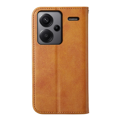 For Xiaomi Redmi Note 13 Pro+ Cubic Grid Calf Texture Magnetic Leather Phone Case(Yellow) - Note 13 Pro+ Cases by PMC Jewellery | Online Shopping South Africa | PMC Jewellery | Buy Now Pay Later Mobicred