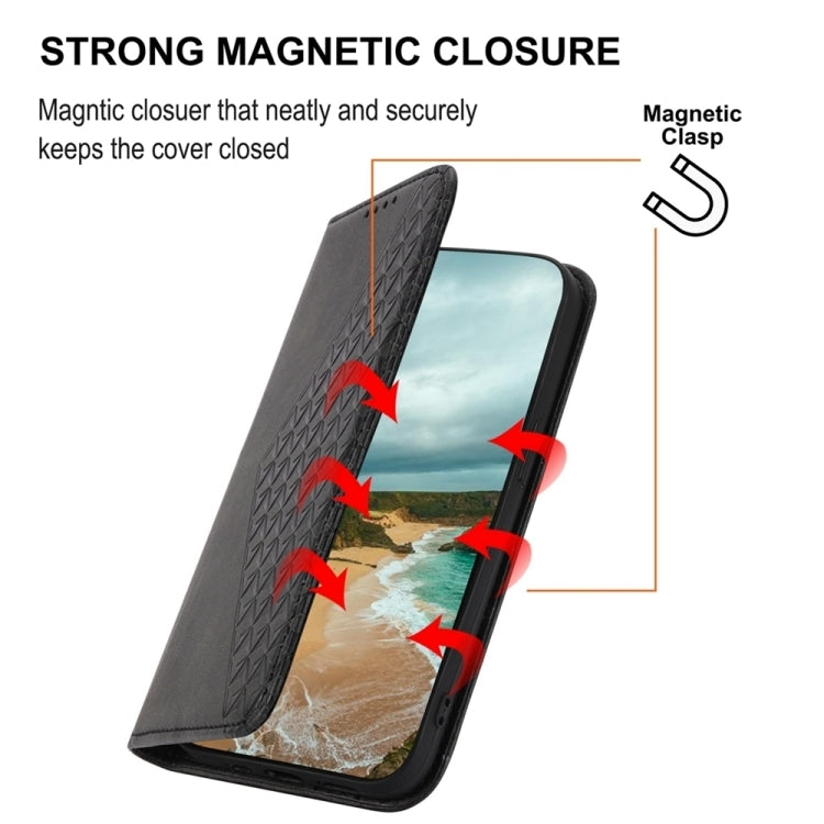 For Xiaomi Redmi Note 13 Pro 5G Cubic Grid Calf Texture Magnetic Leather Phone Case(Black) - Note 13 Pro Cases by PMC Jewellery | Online Shopping South Africa | PMC Jewellery | Buy Now Pay Later Mobicred