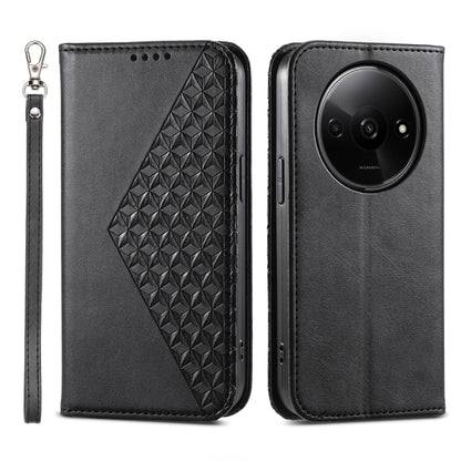 For Xiaomi Redmi A3 Cubic Grid Calf Texture Magnetic Leather Phone Case(Black) - Xiaomi Cases by PMC Jewellery | Online Shopping South Africa | PMC Jewellery | Buy Now Pay Later Mobicred