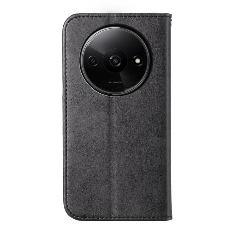 For Xiaomi Redmi A3 Cubic Grid Calf Texture Magnetic Leather Phone Case(Black) - Xiaomi Cases by PMC Jewellery | Online Shopping South Africa | PMC Jewellery | Buy Now Pay Later Mobicred